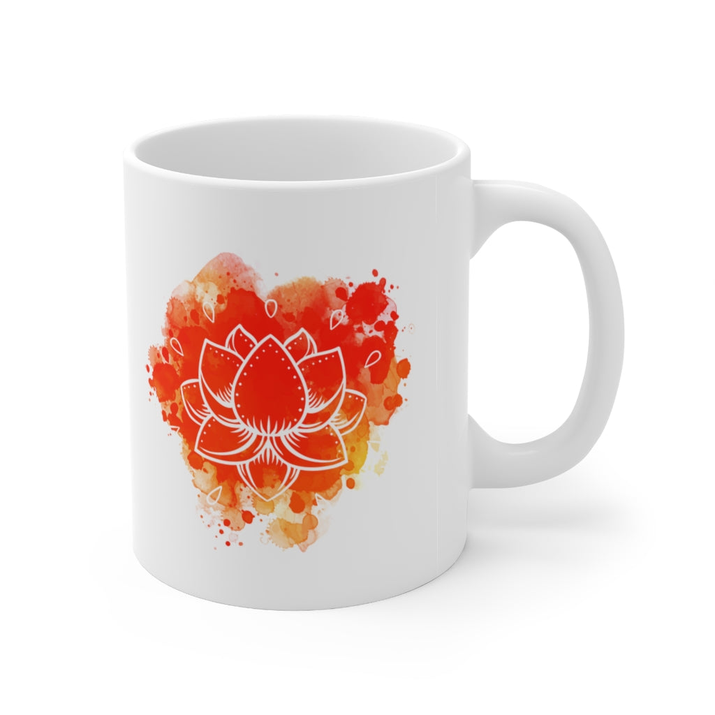 Yoga Lotus Flower 11oz White Mug