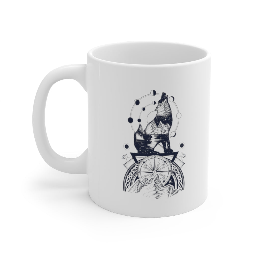 Wolf Adventure 11oz White Mug