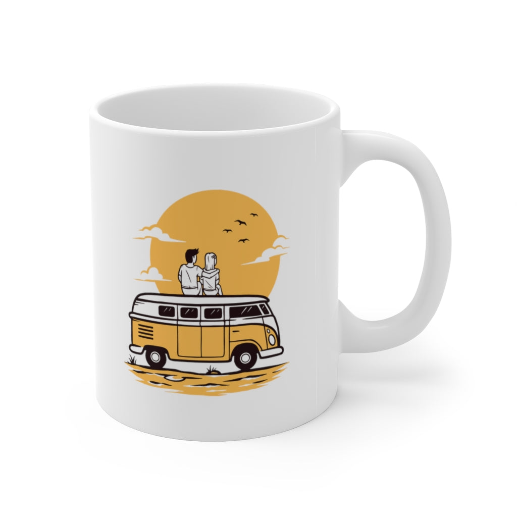 Romantic On The Car 11oz White Mug