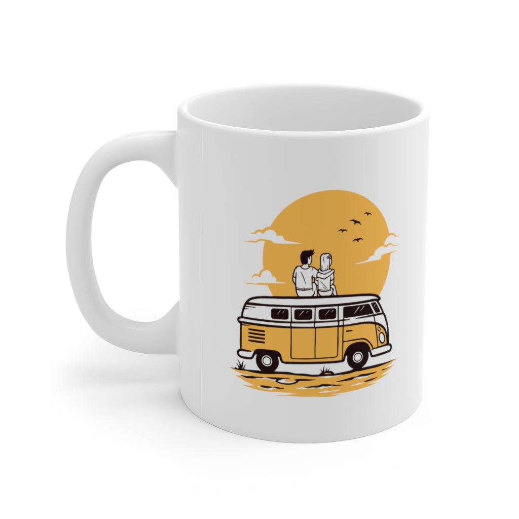 Romantic On The Car 11oz White Mug