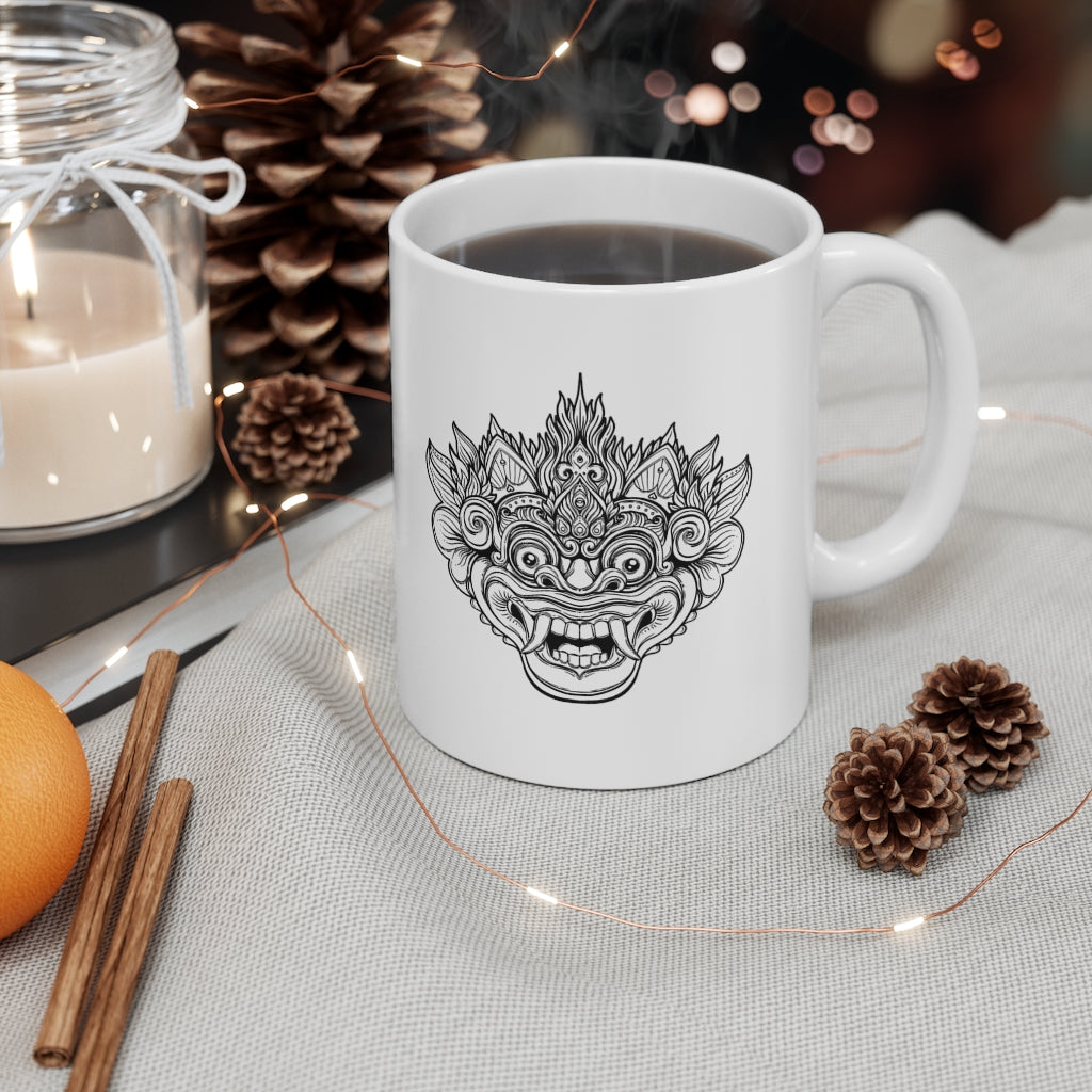 Bali Barong Mask 11oz White Mug