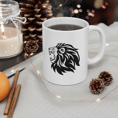 Lion 11oz White Mug