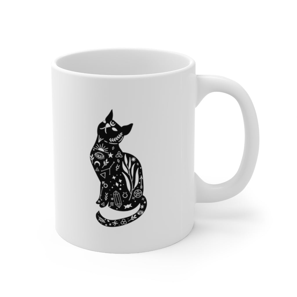 Witchy Cat 11oz White Mug