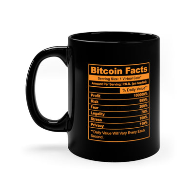 Funny Bitcoin Facts 11oz Black Mug