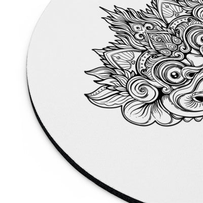 Bali Barong Mask White Mousepad