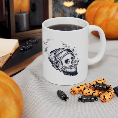 Skull Tunes 11oz White Mug