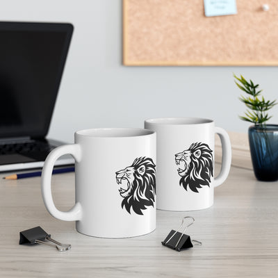 Lion 11oz White Mug