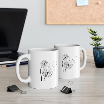 Dandelion with Butterfly 11oz White Mug