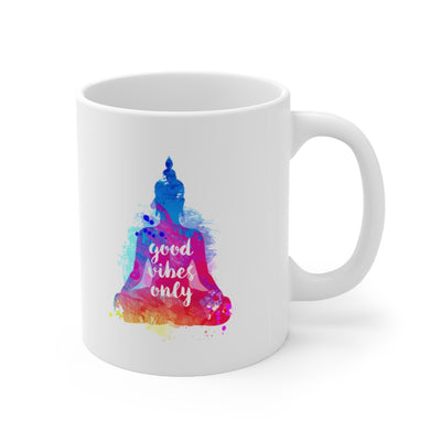 Yoga Good Vibes Only 11oz White Mug