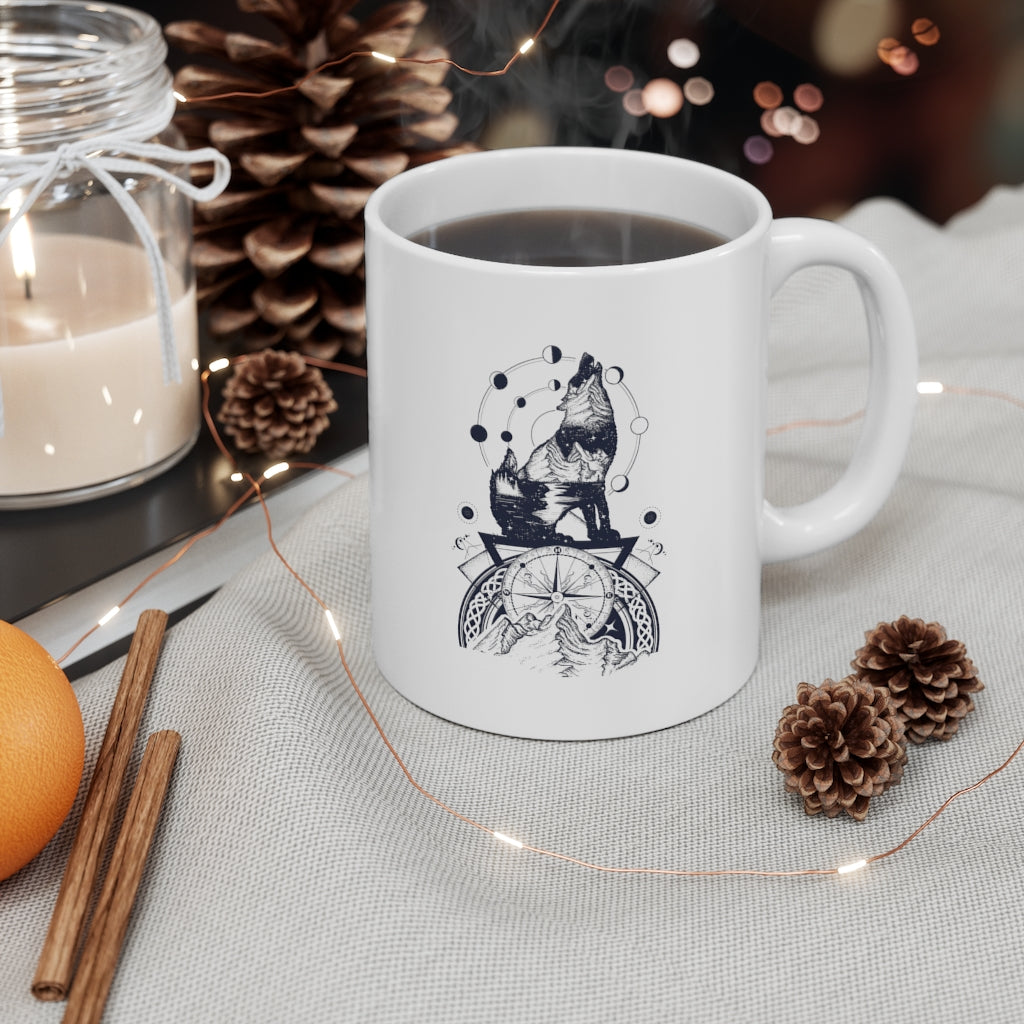 Wolf Adventure 11oz White Mug