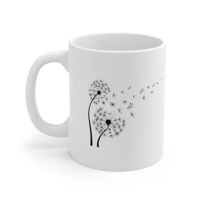 Dandelion with Butterfly 11oz White Mug