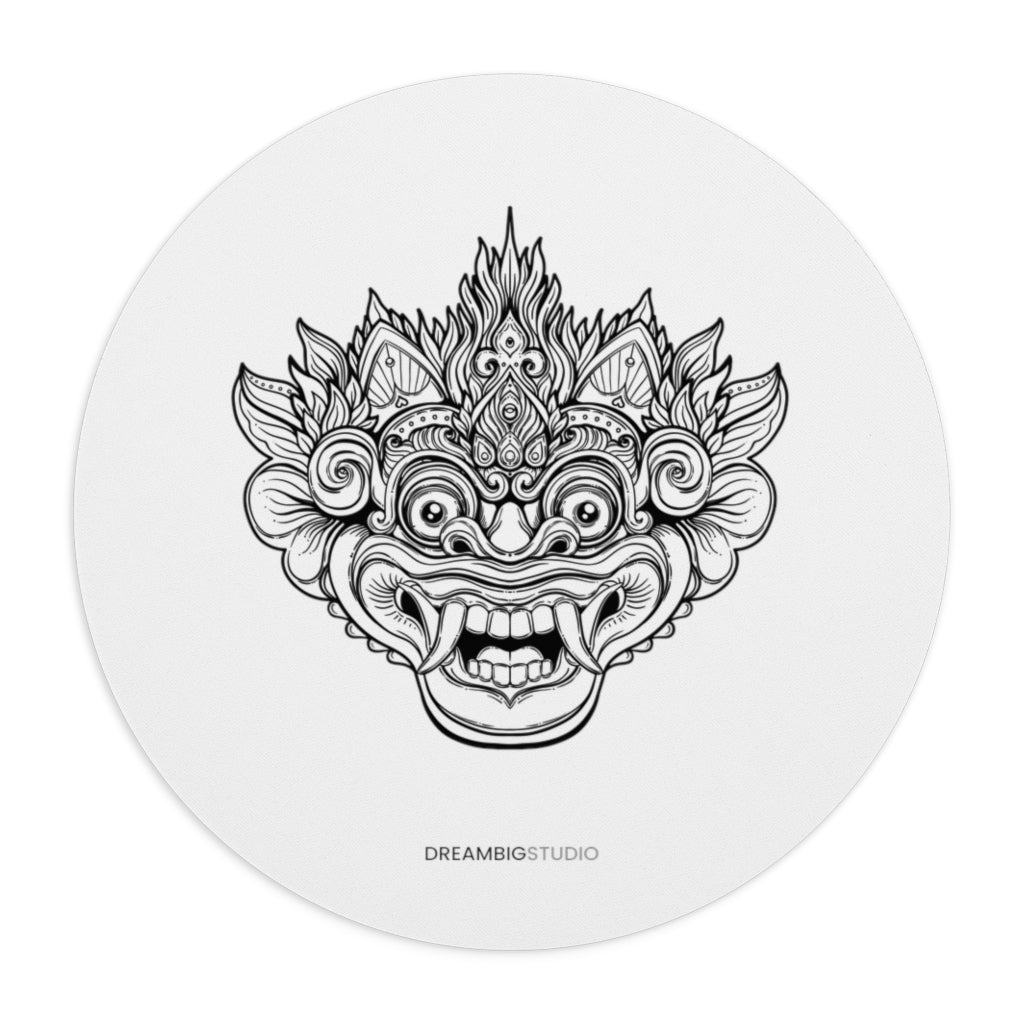 Bali Barong Mask White Mousepad