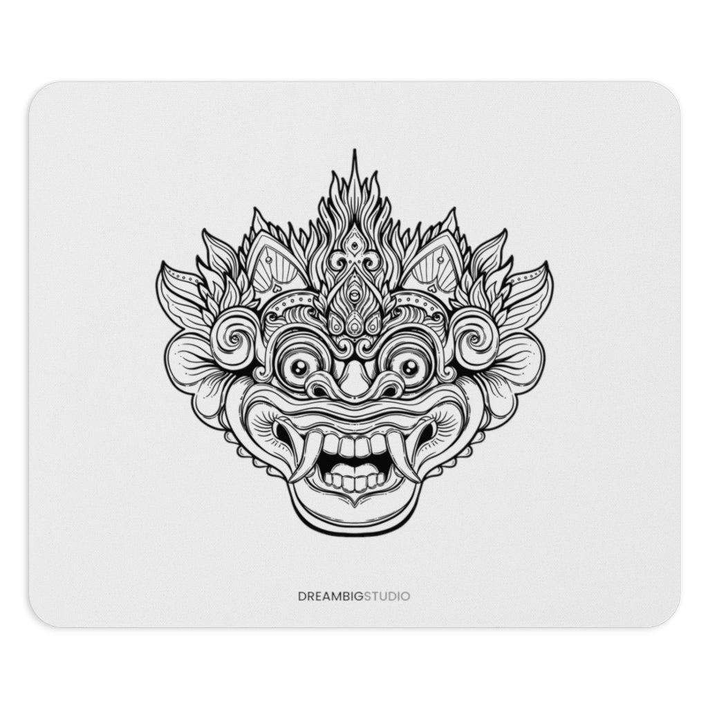 Bali Barong Mask White Mousepad