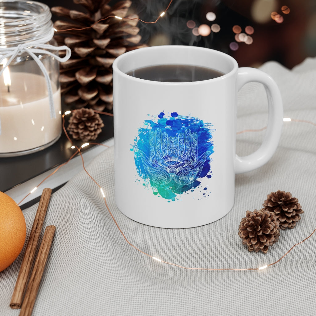 Hamsa Hand 11oz White Mug