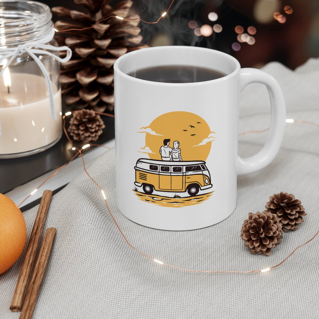 Romantic On The Car 11oz White Mug