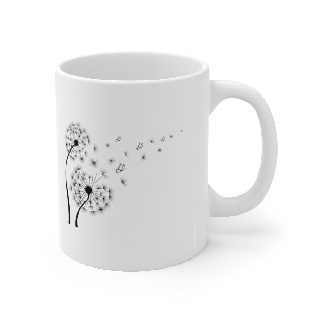 Dandelion with Butterfly 11oz White Mug