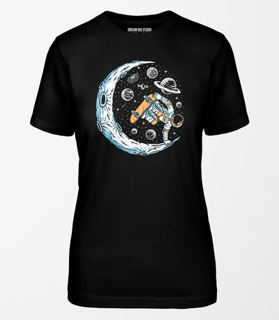 Astronaut Skateboarding On The Moon Tee