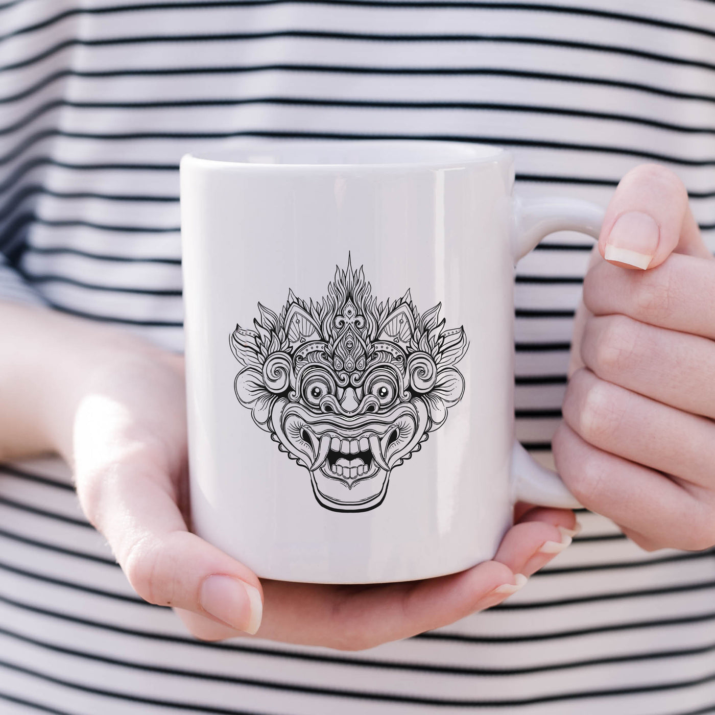 Bali Barong Mask 11oz White Mug