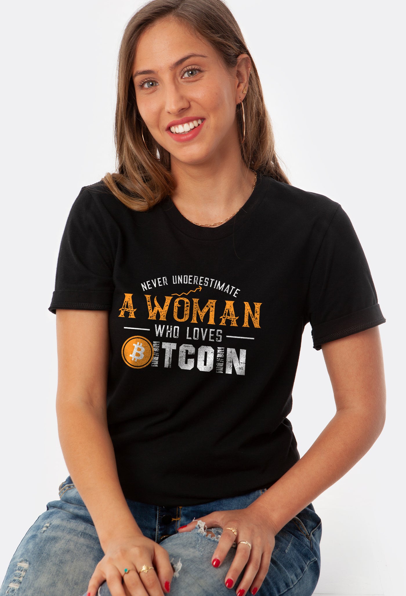 Never Underestimate a Woman who Loves Bitcoin Tee