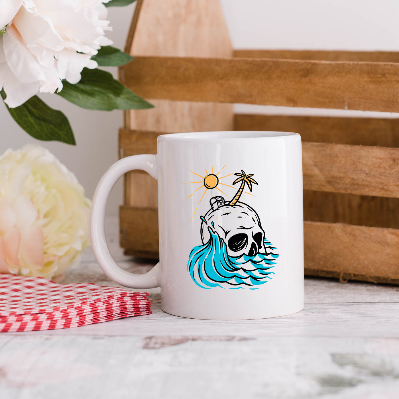 Skull Island 11oz White Mug