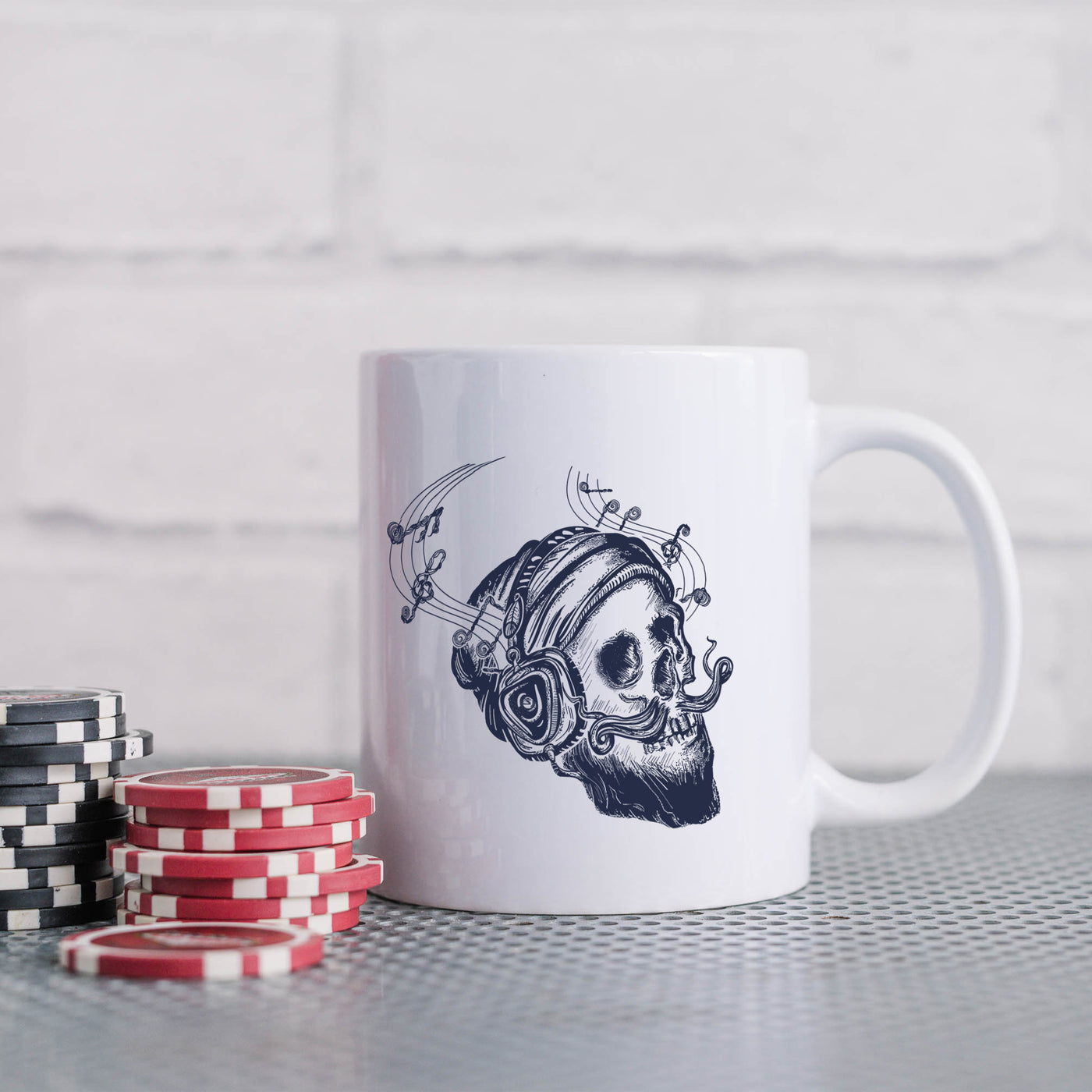 Skull Tunes 11oz White Mug