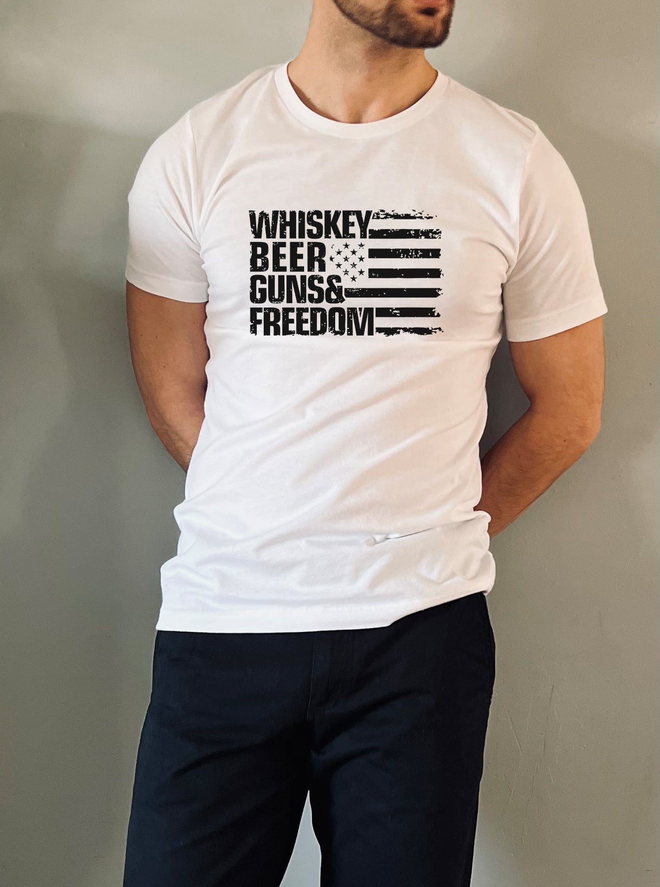 Whiskey Beer Guns Freedom Tee