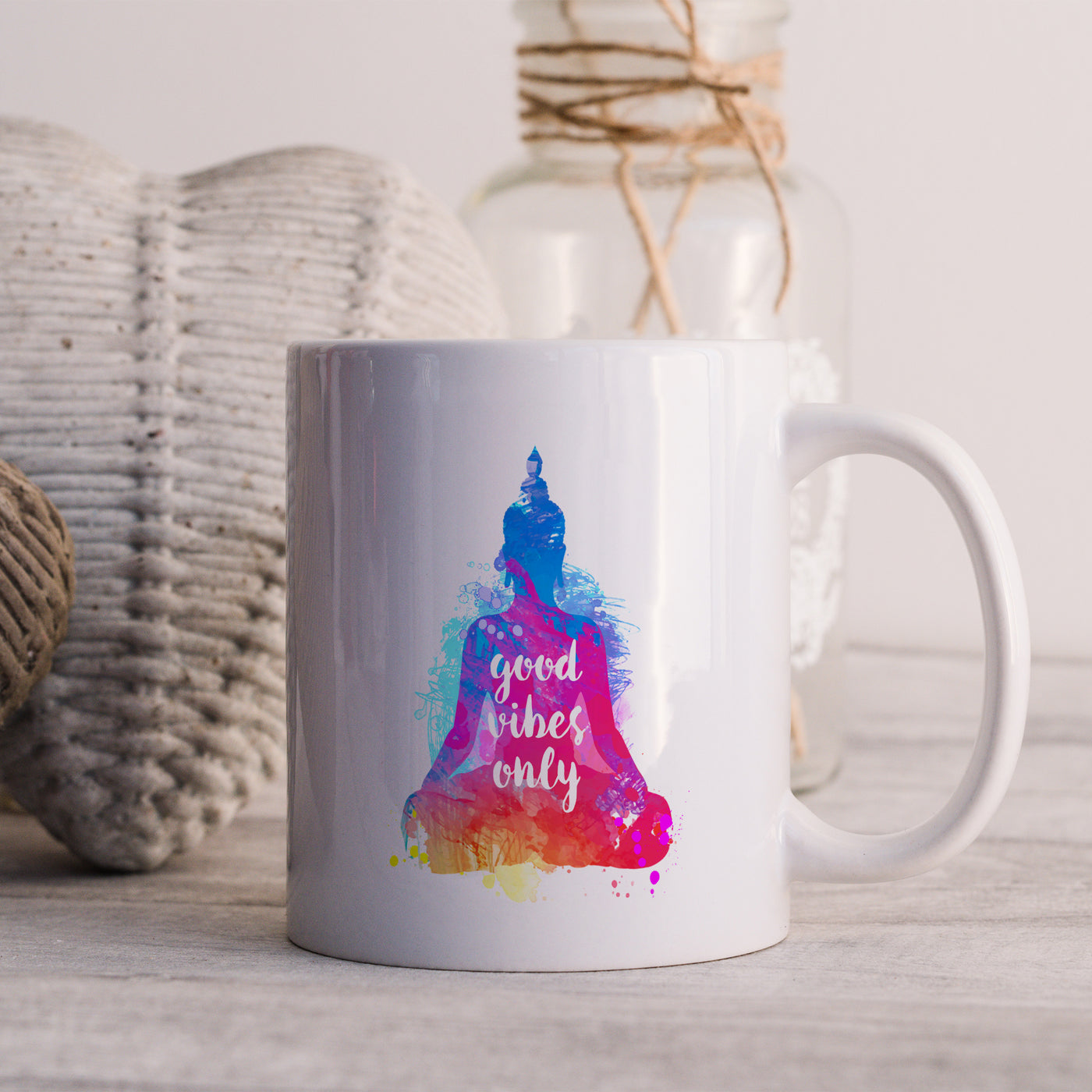 Yoga Good Vibes Only 11oz White Mug