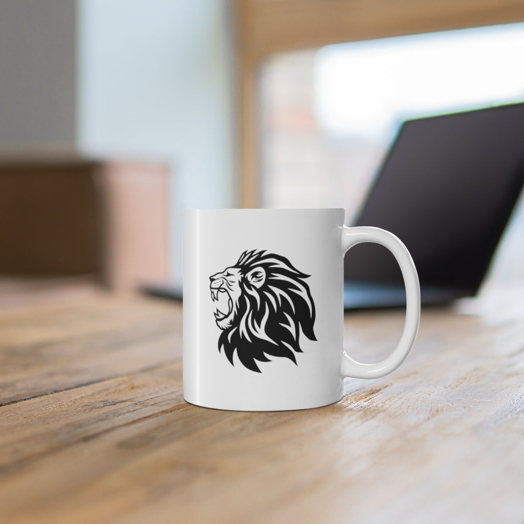 Lion 11oz White Mug