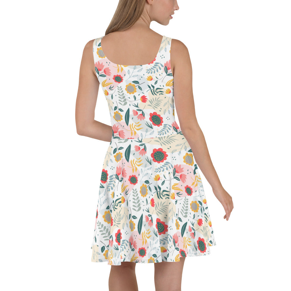 Floral Pattern Skater Dress