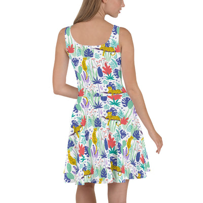 Leopards Tropical Skater Dress