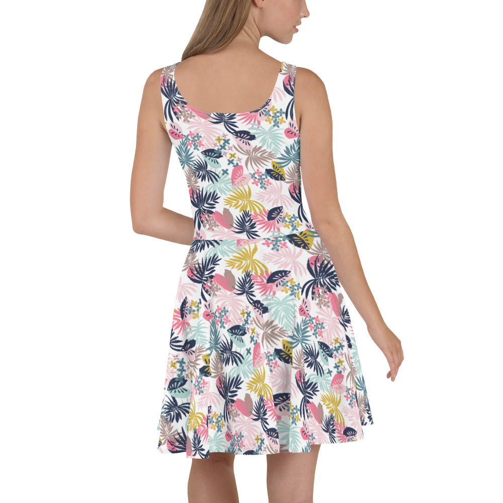 Tropical Foliage Skater Dress