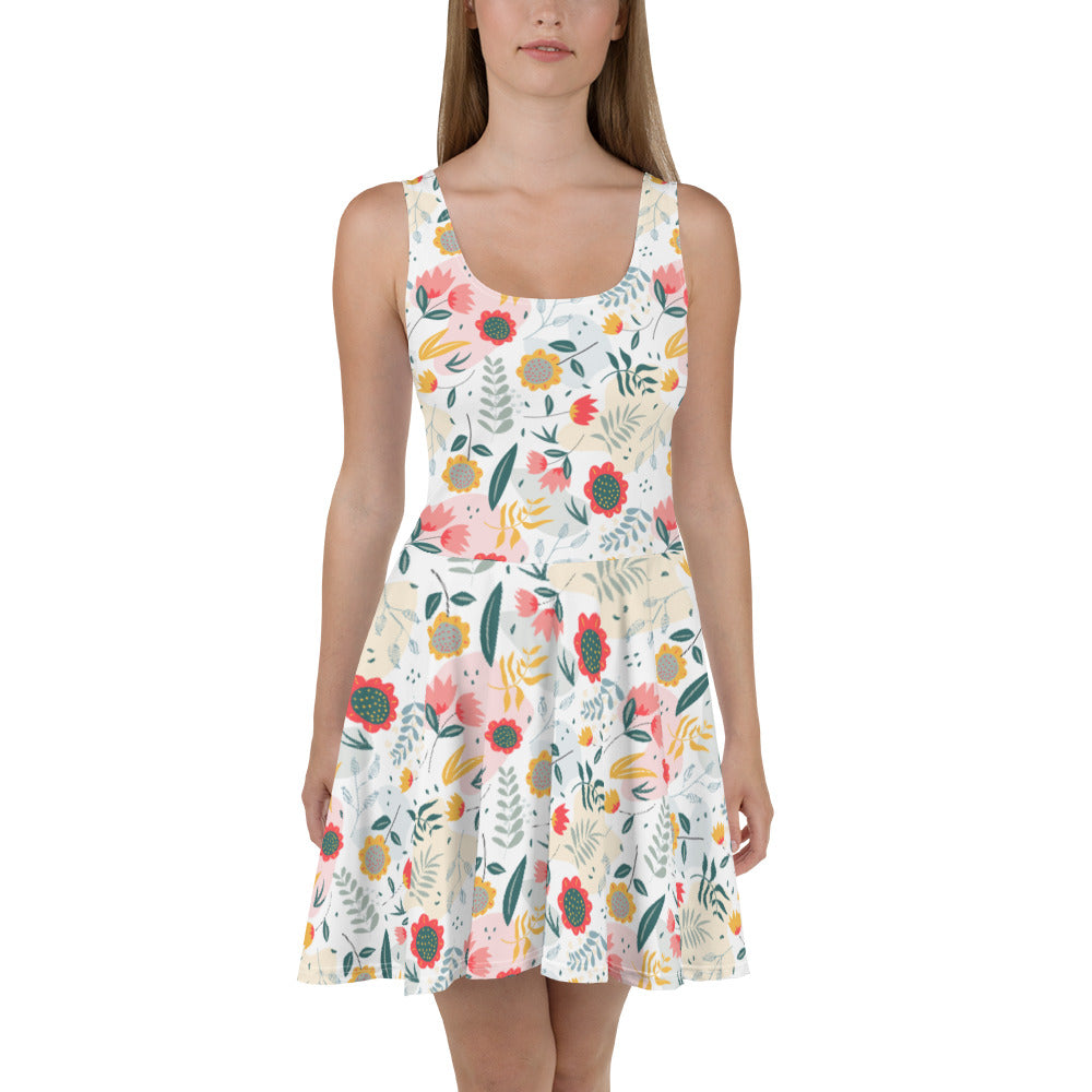 Floral Pattern Skater Dress