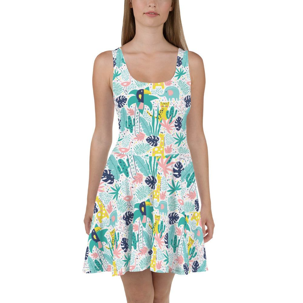 Tropical Seamless Skater Dress