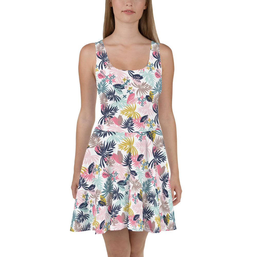 Tropical Foliage Skater Dress