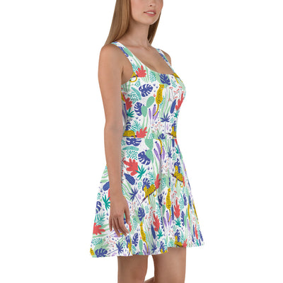 Leopards Tropical Skater Dress