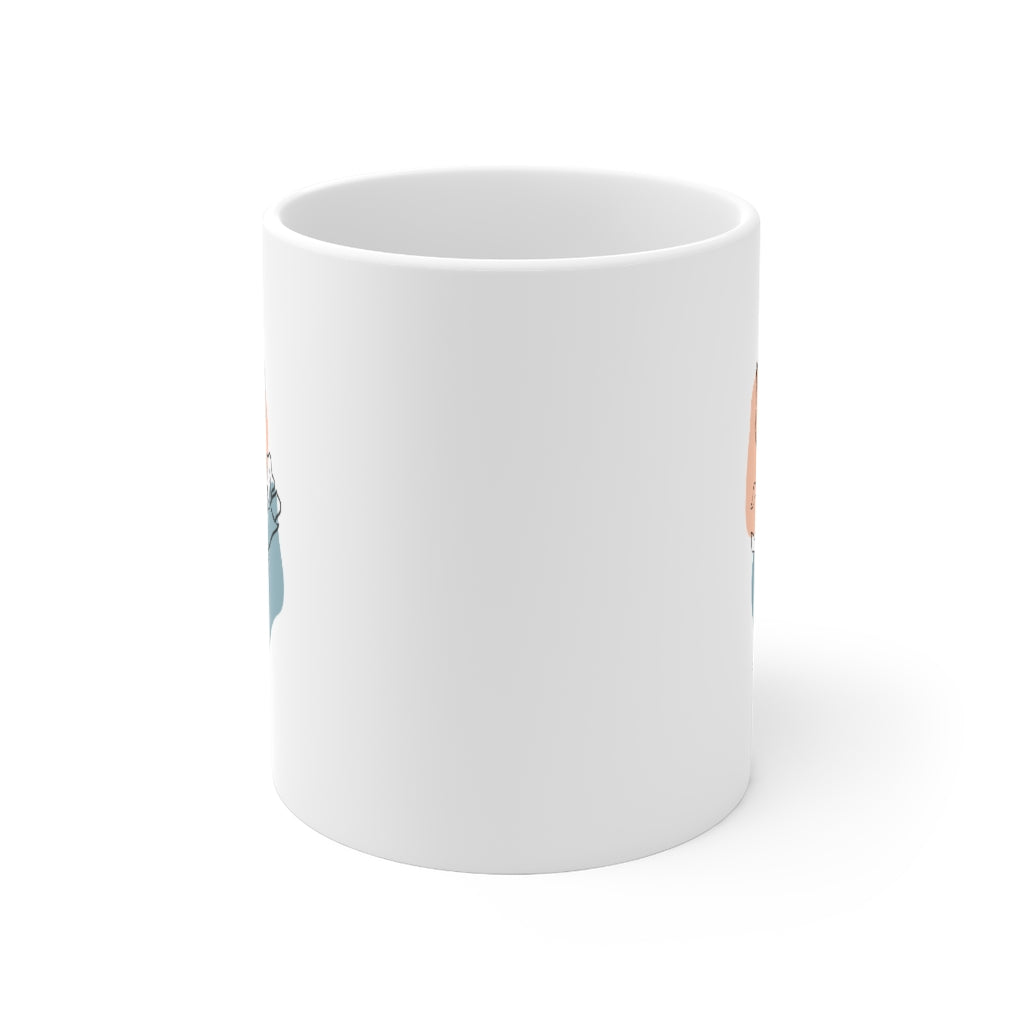 Flower Line Art 11oz White Mug