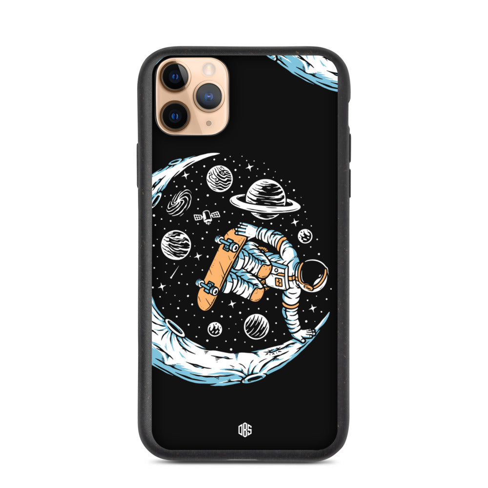 Astronaut Skateboarding On The Moon Biodegradable iPhone Case