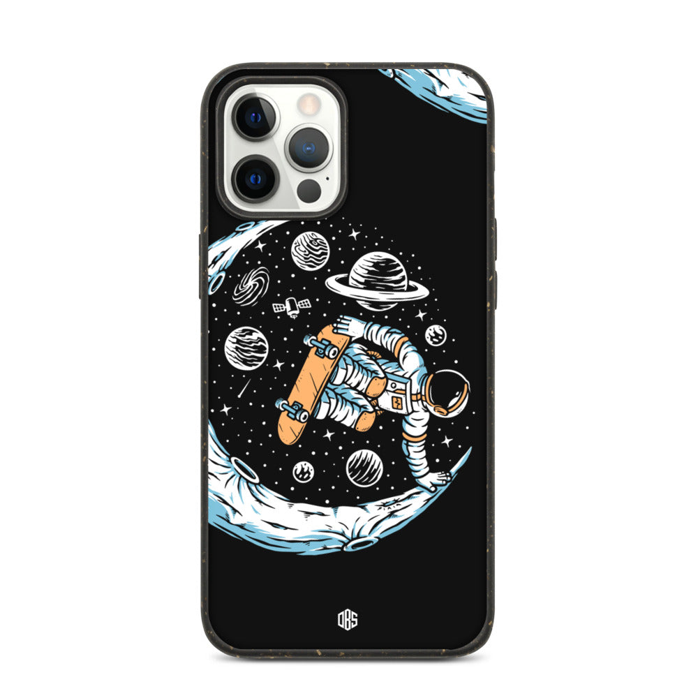 Astronaut Skateboarding On The Moon Biodegradable iPhone Case