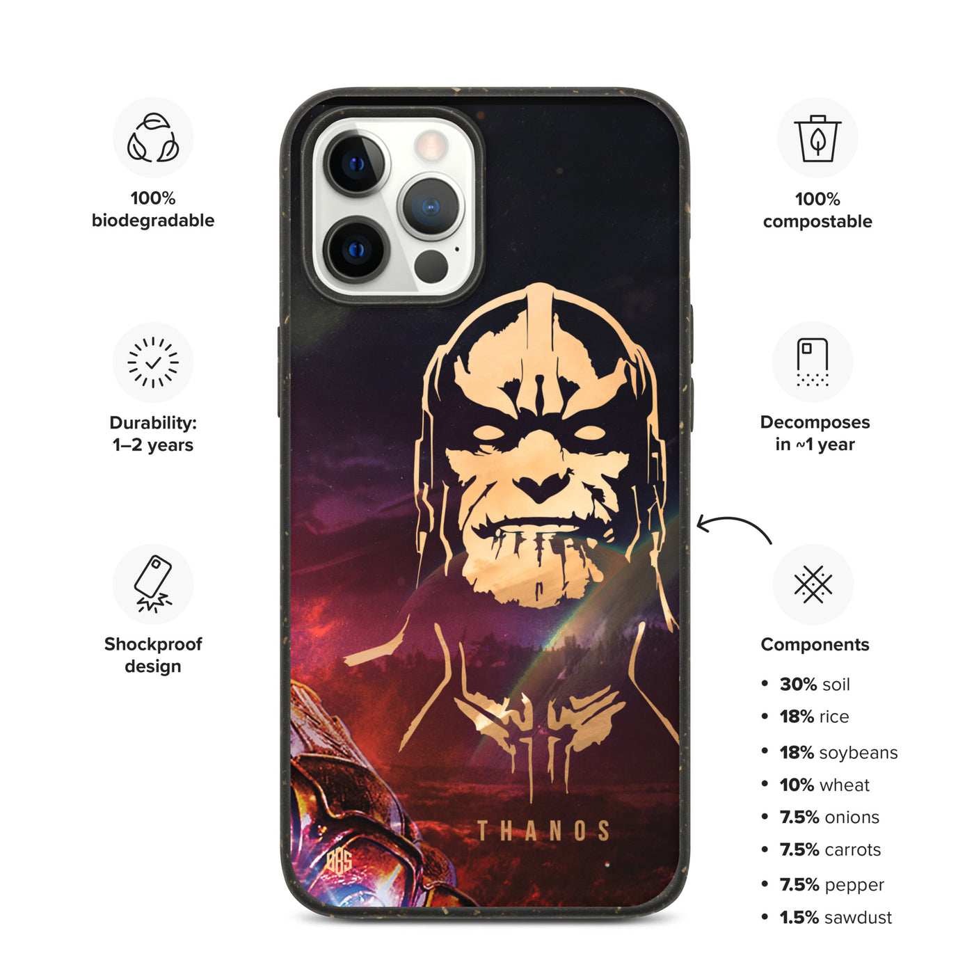 Thanos Face Biodegradable iPhone Case