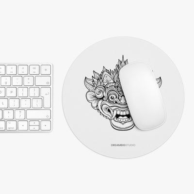 Bali Barong Mask White Mousepad