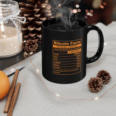 Funny Bitcoin Facts 11oz Black Mug