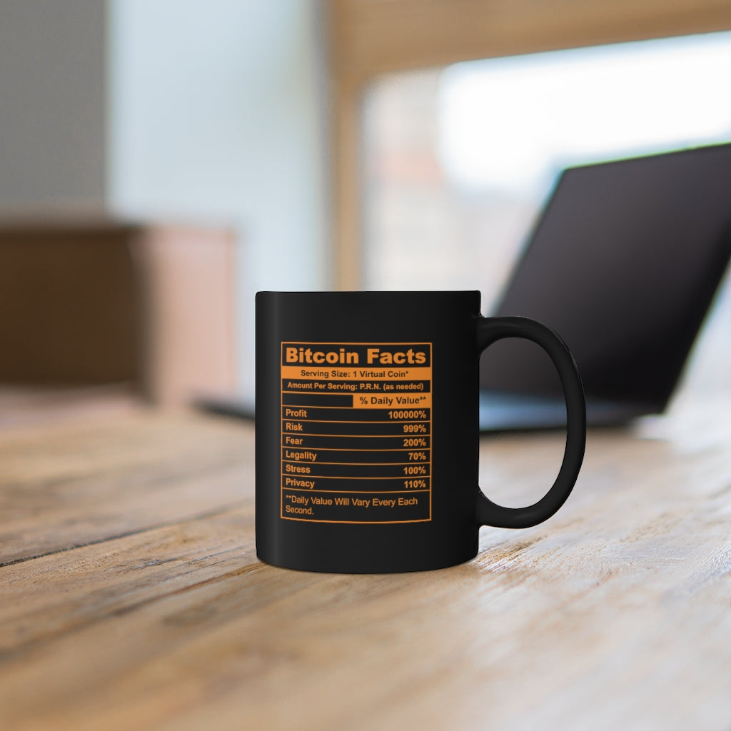 Funny Bitcoin Facts 11oz Black Mug