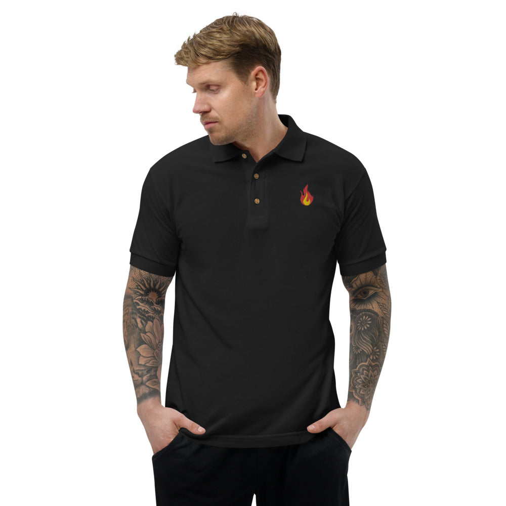 Flame Embroidered Polo Shirt