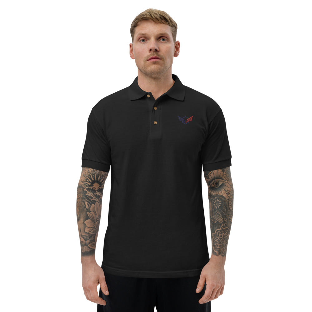 Falcon Wing Embroidered Polo Shirt