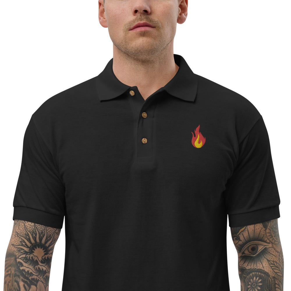 Flame Embroidered Polo Shirt