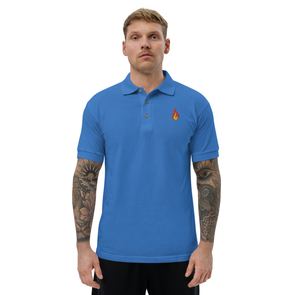 Flame Embroidered Polo Shirt