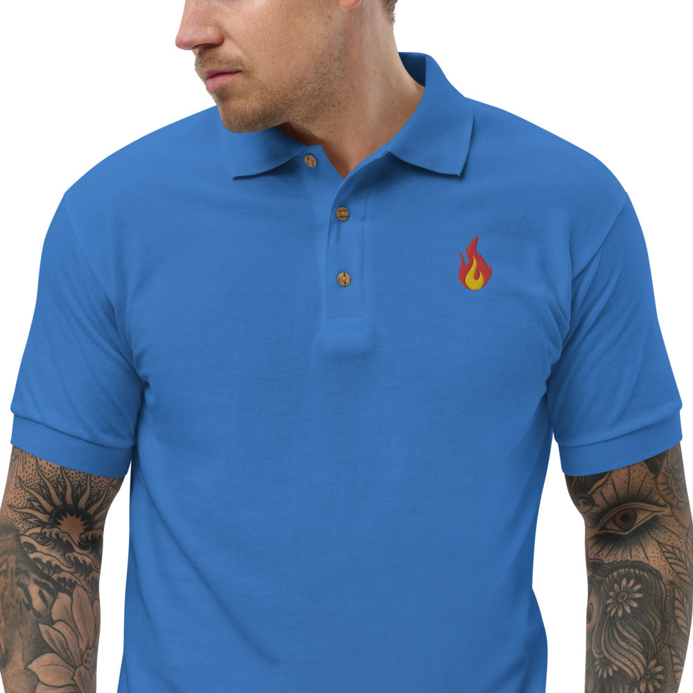 Flame Embroidered Polo Shirt