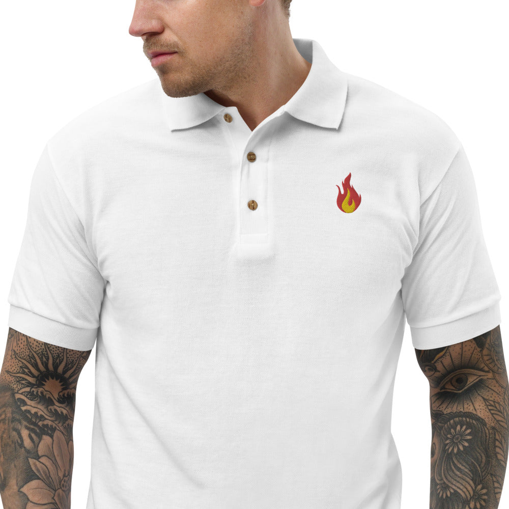 Flame Embroidered Polo Shirt