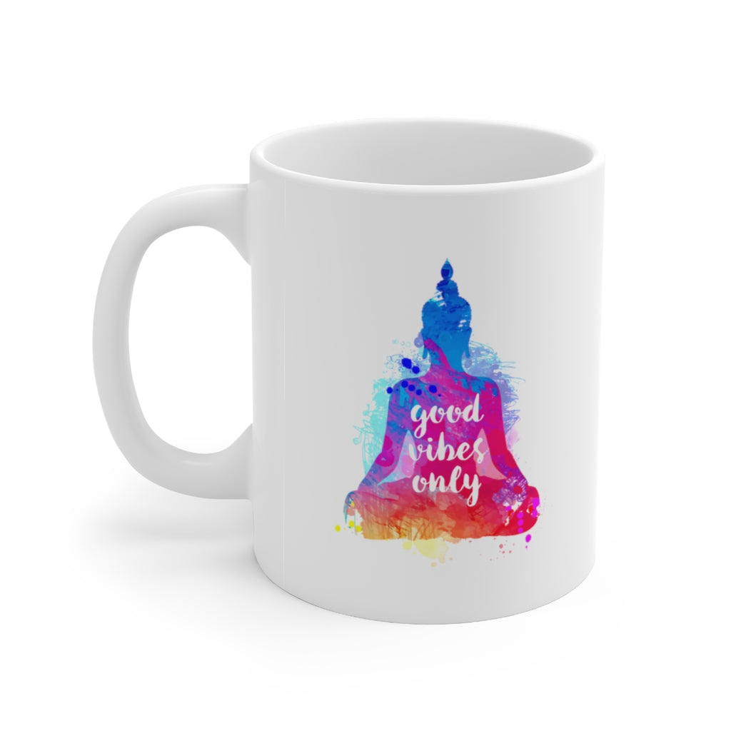 Yoga Good Vibes Only 11oz White Mug