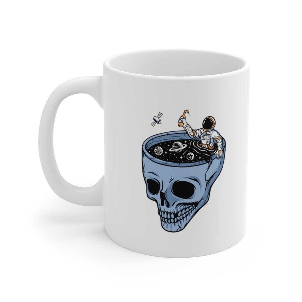 Astronauts in the skull pool 11oz White Mug